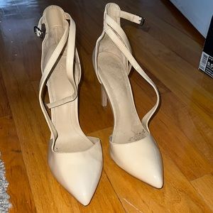 Zara cream ankle strap pumps